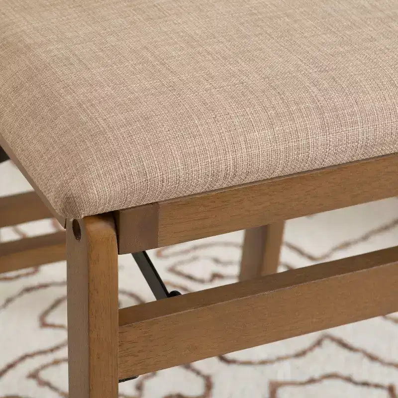 Linon Lot de 2 chaises pliantes modernes du milieu du siècle à dossier tissé Valley et siège rembourré naturel