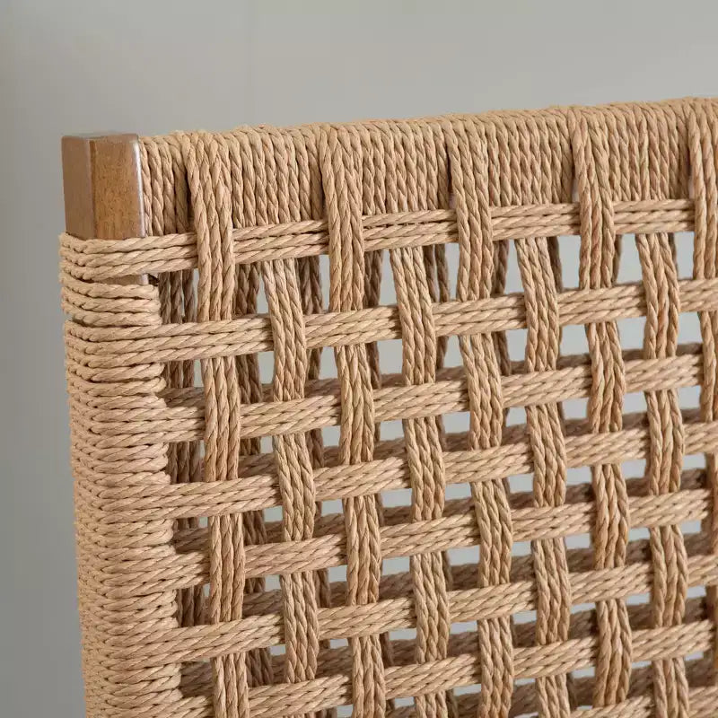 Linon Lot de 2 chaises pliantes modernes du milieu du siècle à dossier tissé Valley et siège rembourré naturel