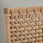 Linon Lot de 2 chaises pliantes modernes du milieu du siècle à dossier tissé Valley et siège rembourré naturel