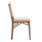 Linon Lot de 2 chaises pliantes modernes du milieu du siècle à dossier tissé Valley et siège rembourré naturel