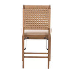 Linon Lot de 2 chaises pliantes modernes du milieu du siècle à dossier tissé Valley et siège rembourré naturel