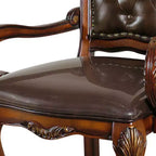 Fauteuil d'appoint Acme Furniture 21" Dresden Chêne cerisier PU : Rembourrage en cuir, Cadre en bois, Aucun assemblage requis