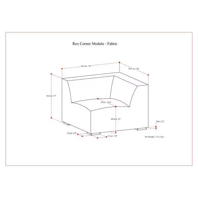 Module d'angle Biggs Corner WyndenHall gris pâle