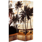Paravent Parme Coucher de soleil 6 pieds, double face, en toile, bleu : Autoportant, pliable, aucun assemblage requis
