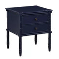 Comfort Pointe Ellison Nightstand Midnight Blue: Coastal Style, 2 Drawers, MDF & Poplar Frame, 25"H x 23"W