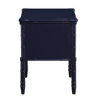 Table de chevet Comfort Pointe Ellison bleu nuit : style côtier, 2 tiroirs, cadre en MDF et peuplier, 63,5 cm H x 58,4 cm L
