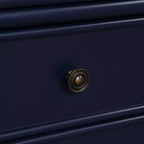 Table de chevet Comfort Pointe Ellison bleu nuit : style côtier, 2 tiroirs, cadre en MDF et peuplier, 63,5 cm H x 58,4 cm L