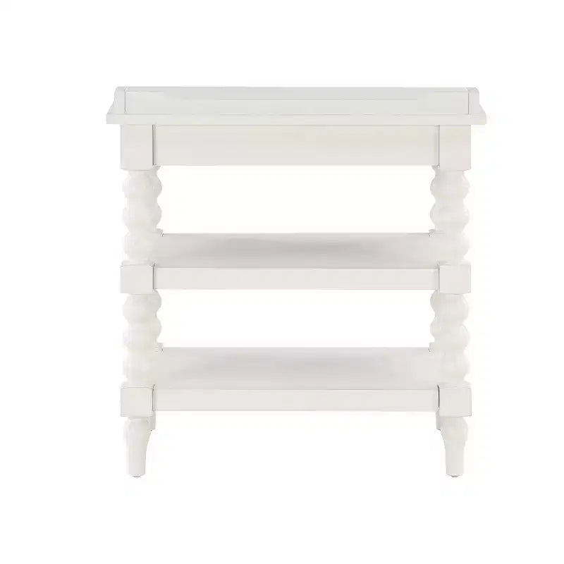 Table de chevet Averly de Comfort Pointe, blanc antique : Style ferme moderne du milieu du siècle avec étagère ouverte