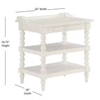 Table de chevet Averly de Comfort Pointe, blanc antique : Style ferme moderne du milieu du siècle avec étagère ouverte