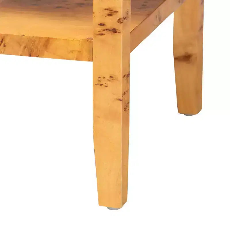 bali & pari Ghina Wood 1 tiroir Table de Chevet Loupe de Peuplier Clair