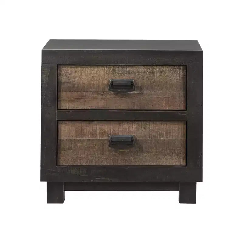 2 Drawer Harrison Nightstand Walnut - Picket House Furnishings: Felt Lined, Dust Proof Layer, Dark Nickel Pulls