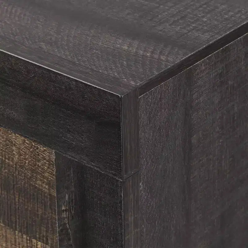 Table de chevet Harrison à 2 tiroirs Noyer - Picket House Furnishings : Doublure en feutre, couche anti-poussière, poignées nickel foncé