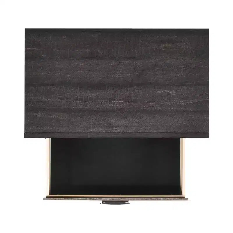 Table de chevet Harrison à 2 tiroirs Noyer - Picket House Furnishings : Doublure en feutre, couche anti-poussière, poignées nickel foncé