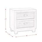 Table de chevet Harrison à 2 tiroirs Noyer - Picket House Furnishings : Doublure en feutre, couche anti-poussière, poignées nickel foncé