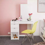Polifurniture Joplin Coiffeuse avec Miroir Blanc : Coiffeuse Moderne, Forme Rectangulaire, Matériau Bois