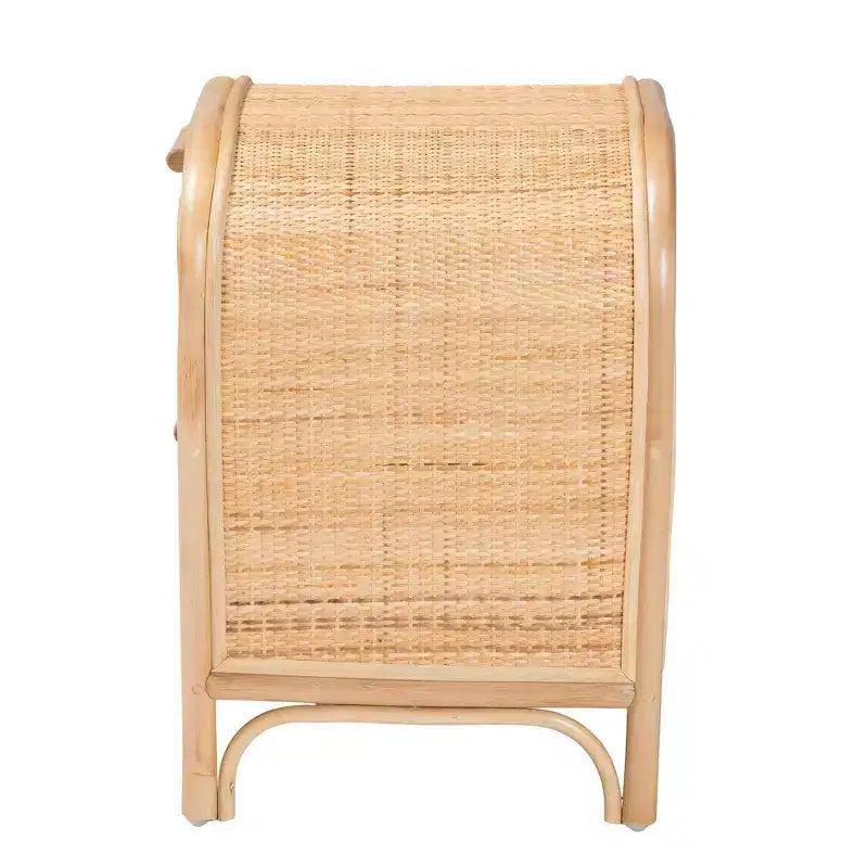 bali & pari Table de chevet Adrika en rotin naturel à 2 tiroirs naturelle : Rangement de chevet, aucun assemblage requis