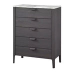 Buylateral Keely Commode 5 tiroirs à plateau en faux marbre gris anthracite : Moderne du milieu du siècle, Rangement de chambre, Plateau en faux marbre