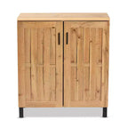 Meuble de rangement 2 portes Excel Wood Chêne brun/noir - Baxton Studio