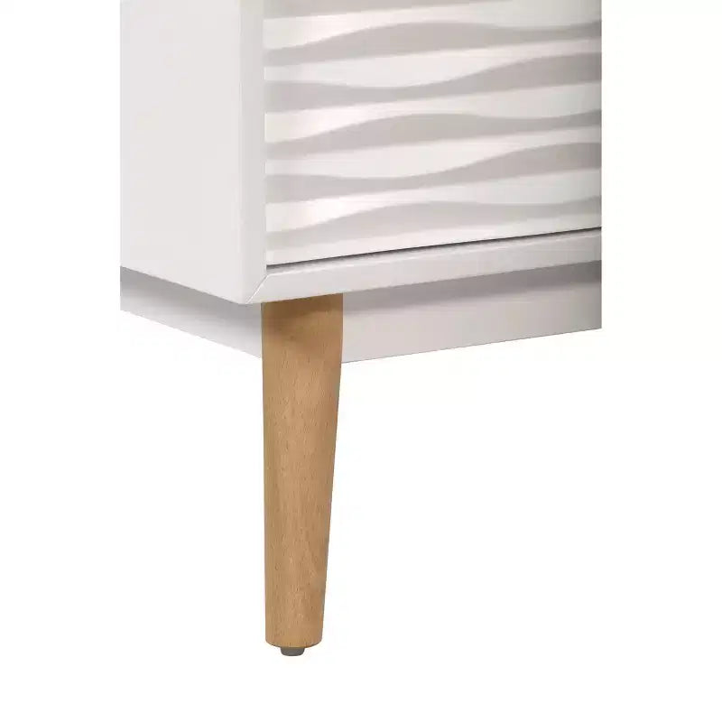 Meuble TV Aurie blanc français – Adore Decor : Géométrique, Rangement, Convient aux téléviseurs jusqu'à 55 po
