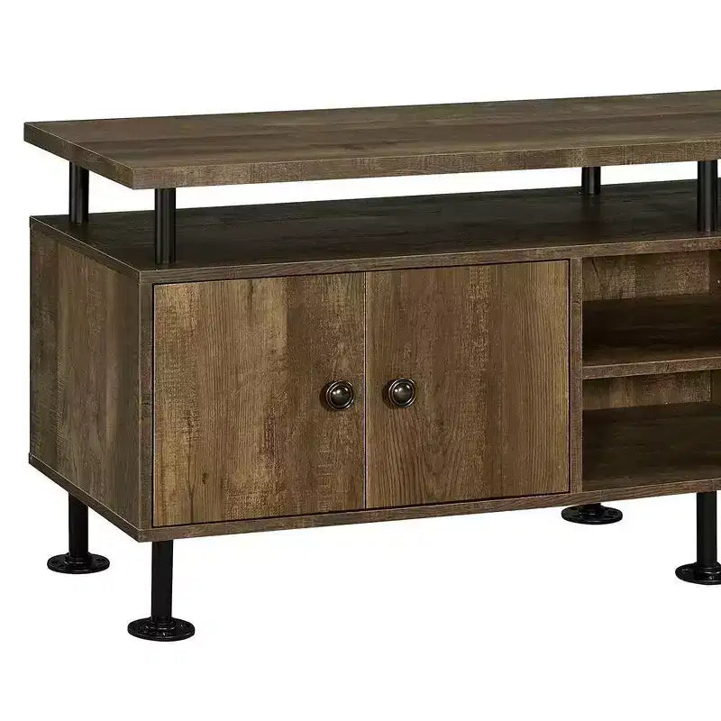 Meuble TV Ensata II d'Acme Furniture pour téléviseurs jusqu'à 60", finition Chêne rustique/Noir