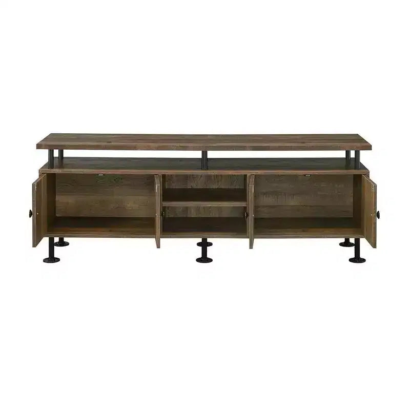 Meuble TV Ensata II d'Acme Furniture pour téléviseurs jusqu'à 60", finition Chêne rustique/Noir