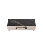 Meuble TV Haley 55,10" Manhattan Comfort pour TV jusqu'à 46" Blanc/Marbre Noir