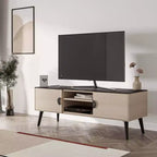 Meuble TV Haley 55,10" Manhattan Comfort pour TV jusqu'à 46" Blanc/Marbre Noir