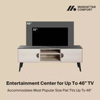 Meuble TV Haley 55,10" Manhattan Comfort pour TV jusqu'à 46" Blanc/Marbre Noir