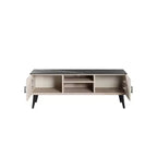 Meuble TV Haley 55,10" Manhattan Comfort pour TV jusqu'à 46" Blanc/Marbre Noir