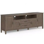 Rowan 72" TV Stand for TVs up to 80" Smoky Brown - Wyndenhall: Contemporary Media Console with Drawers