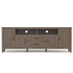 Meuble TV Rowan 72 po pour téléviseurs jusqu'à 80 po, brun fumé - Wyndenhall : Console multimédia contemporaine avec tiroirs