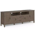 Rowan 72" TV Stand for TVs up to 80" Smoky Brown - Wyndenhall: Contemporary Media Console with Drawers