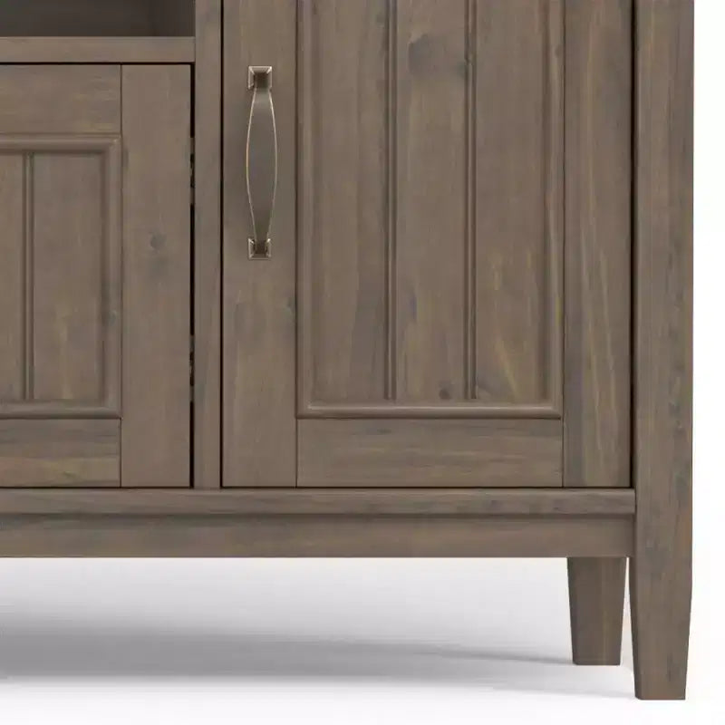 Meuble TV Rowan 72 po pour téléviseurs jusqu'à 80 po, brun fumé - Wyndenhall : Console multimédia contemporaine avec tiroirs