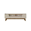Manhattan Comfort Marcus Mid-Century Modern 4 Shelf TV Stand for TVs up to 70" Beige - Manhattan Comfort: Media Console with Storage