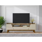 Manhattan Comfort Meuble TV Marcus Mid-Century Moderne 4 Étagères pour TV jusqu'à 70" Beige - Manhattan Comfort : Meuble console multimédia avec rangement