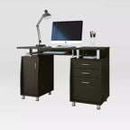 Bureau d'ordinateur complet avec rangement espresso - Techni Mobili : Meuble de bureau en MDF, tiroir pour clavier