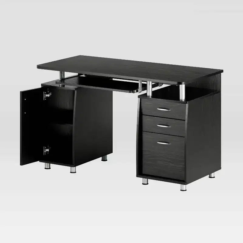 Bureau d'ordinateur complet avec rangement espresso - Techni Mobili : Meuble de bureau en MDF, tiroir pour clavier