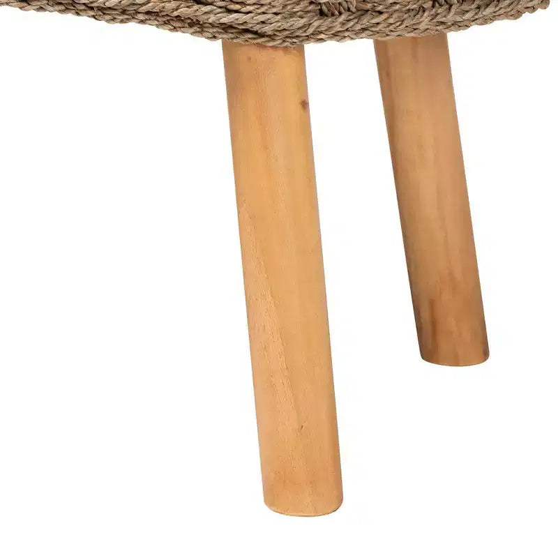 bali & pari Banc d'appoint Denver en jonc de mer naturel et bois d'acacia marron clair/marron naturel : Meuble d'entrée fabriqué à la main