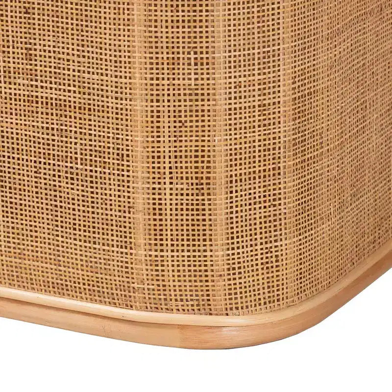 bâli & pari Banc de rangement Ishana en rotin naturel, naturel/blanc : Polyester rembourré, cadre en contreplaqué, aucun assemblage requis