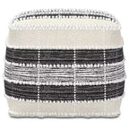 Pouf carré Highland Blanc/Beige/Noir - WyndenHall : Intérieur/Extérieur, Résistant aux UV, Capacité 113 kg
