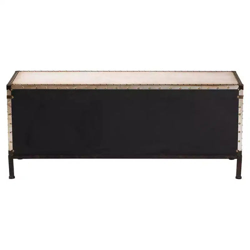 Baxton Studio Heaton Canvas 4 Drawer Storage Bench Beige/Coffee/Black