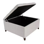 Pouf de rangement carré Linon Madeleine, naturel