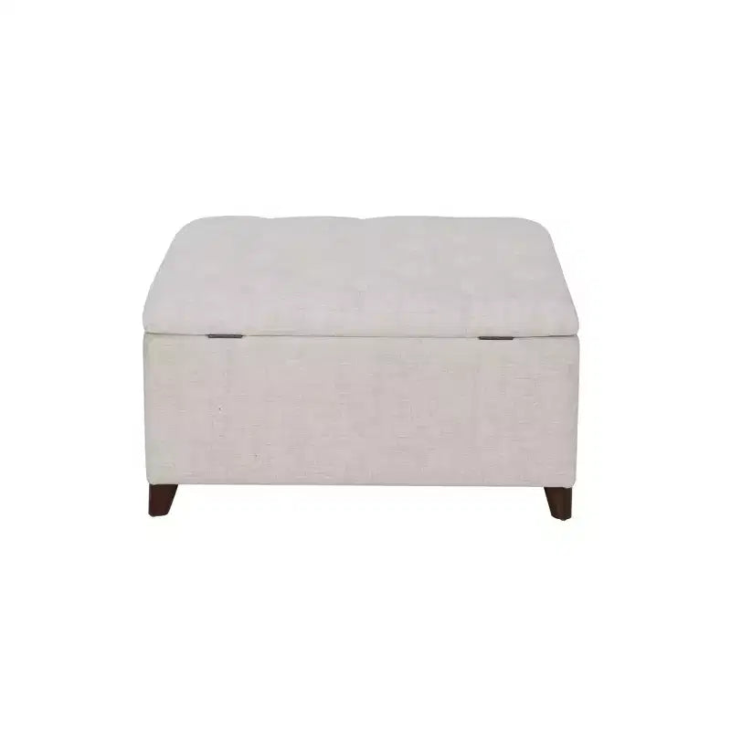Pouf de rangement carré Linon Madeleine, naturel
