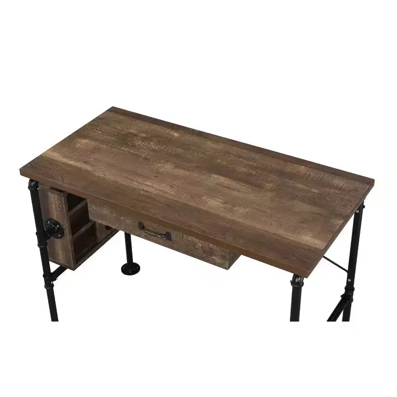 Bureau Endang Chêne Vieilli/Noir - Acme Furniture : Cadre métallique, surface de 99 cm peu encombrante