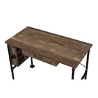 Bureau Endang Chêne Vieilli/Noir - Acme Furniture : Cadre métallique, surface de 99 cm peu encombrante