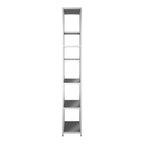 miBasics 90,5" Suncroft Étagère bibliothèque d'appoint en verre chromé : Style glamour de luxe, 7 niveaux, finition métallique