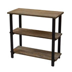 Étagère à 2 tablettes Pomona 31" en métal et bois massif naturel - Meubles Alaterre