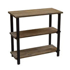Étagère à 2 tablettes Pomona 31" en métal et bois massif naturel - Meubles Alaterre