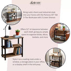 Étagère à 2 tablettes Pomona 31" en métal et bois massif naturel - Meubles Alaterre