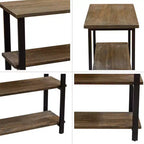 Étagère à 2 tablettes Pomona 31" en métal et bois massif naturel - Meubles Alaterre